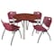 Kee Kee Round Table & Chair Set, Wood, Metal, Plastic Top, Cherry TB48RNDCHBPCM47BY - alternate 1